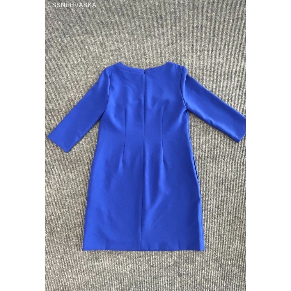 Banana Republic Women's Royal Blue Boat Neck Shoulder Button Dress Sz 2 - Picture 3 of 10